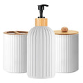 Bathroom Countertop Organizer – Soap Dispenser & Storage Set Bathroom Organizer Set Qme 3pcs-white