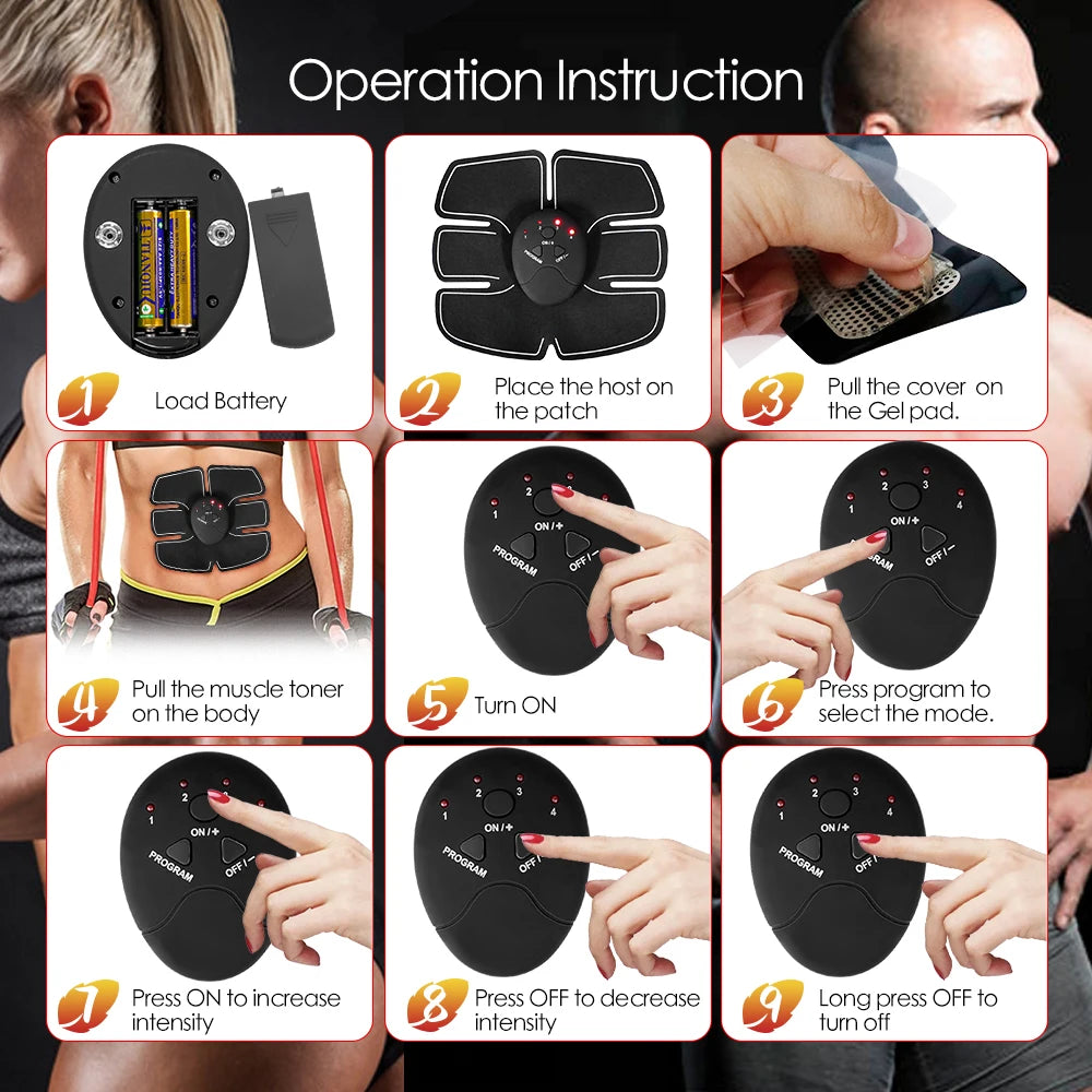 EMS Wireless Muscle Stimulator – Hip & ABS Body Toning Massager EMS Body Massager Qst