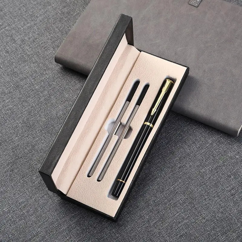 Premium Metal Ballpoint Pen Gift Box Set | School & Office Ballpoint Pen Set Qme Black