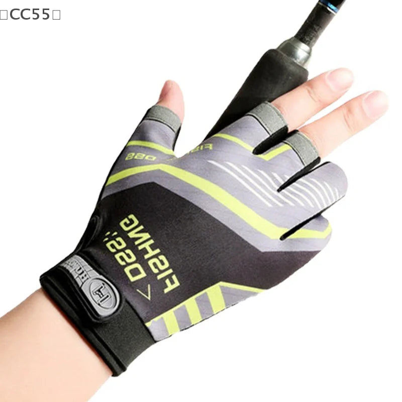 3-Finger Exposed Fishing Gloves – Breathable Anti-Slip UV Protection Fishing Gloves Qst