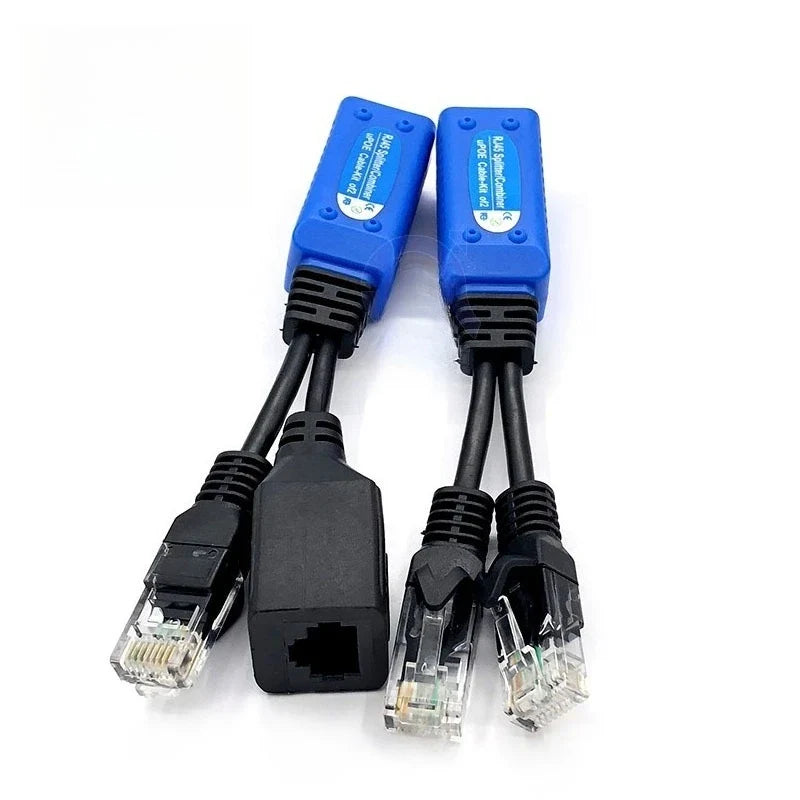 RJ45 Passive POE Splitter Combiner uPOE Adapter Connectors 2-Pair POE Network Adapter Qme
