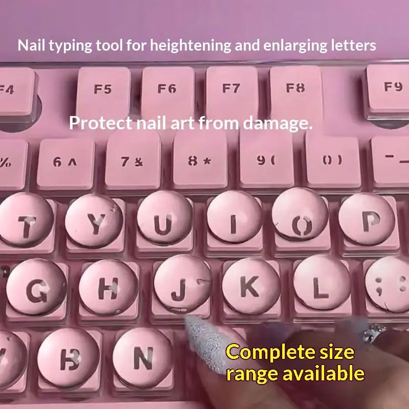 Large Letter Keyboard Stickers – Raised Crystal Pads, Nail Friendly Keyboard Accessories Qme