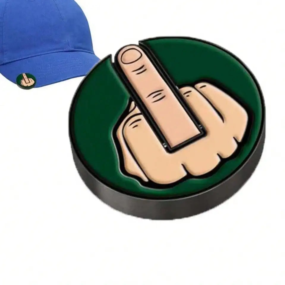 Funny Middle Finger Golf Cap Clip Ball Marker with Magnet Golf Cap Clip Marker Qme