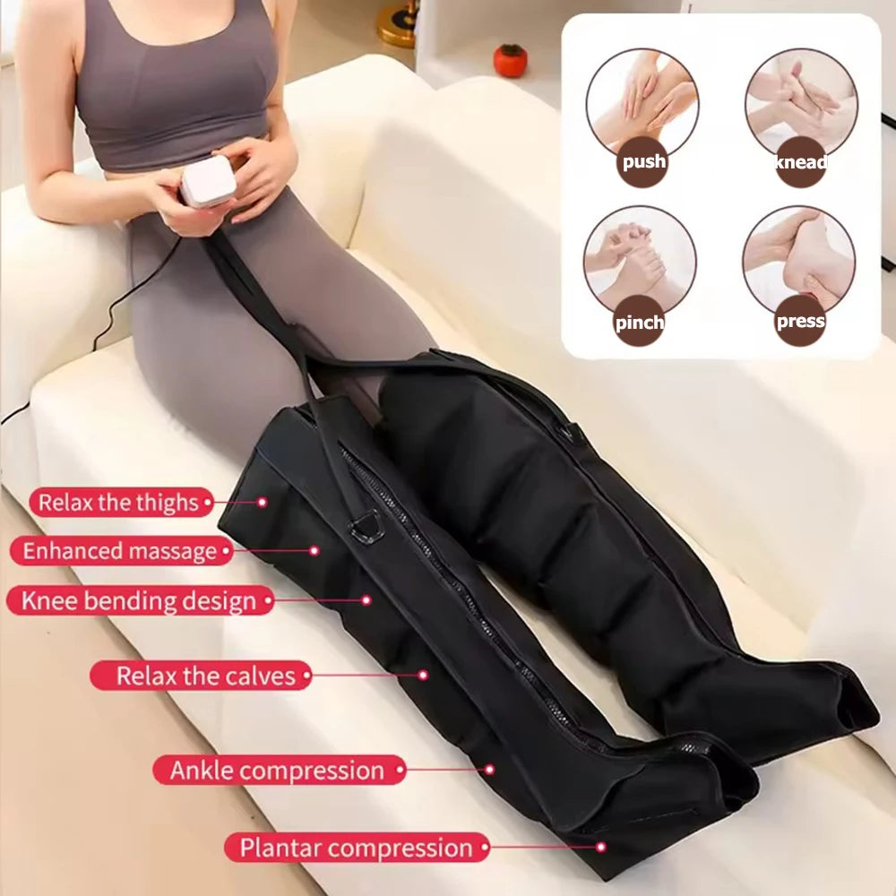 Air Compression Leg & Foot Massager – 4 Airbags, 3 Modes Leg & Foot Massager Qst