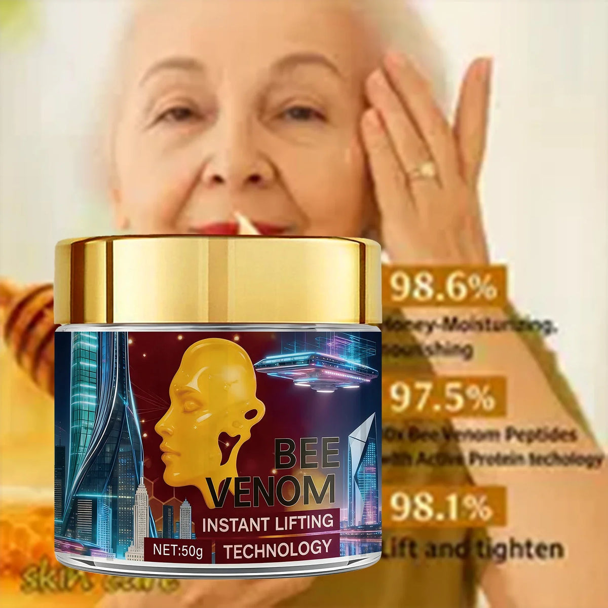 Bee Venom Lifting Cream – Retinol, Arbutin & Firming Lifting Face Cream Qme