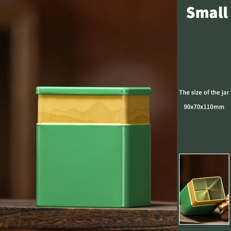 Mini Empty Tea Tin Can – Sealed Aluminium Storage Jar Tea Storage Tin Qme Small Green