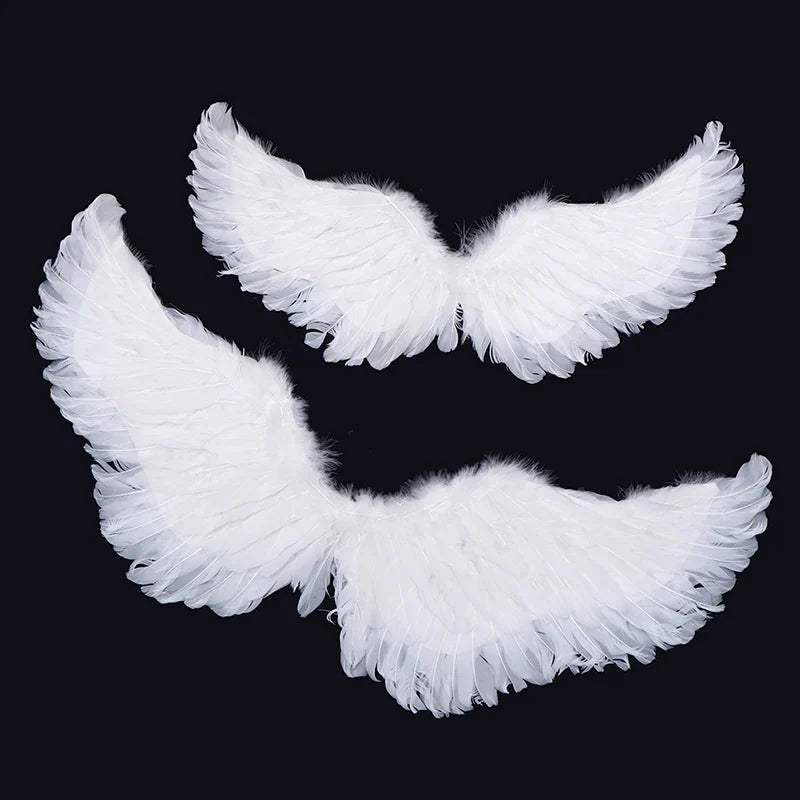 Kids White Angel Wings – Swallow Shape with Elastic Straps Kids Costume Wings Qme
