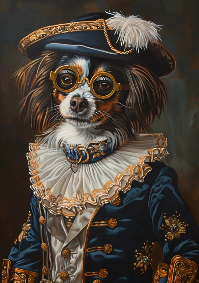 Vintage Royal Animal Pet Portrait Canvas Wall Art Print Canvas Wall Art Qst 6 40x50cm Unframed