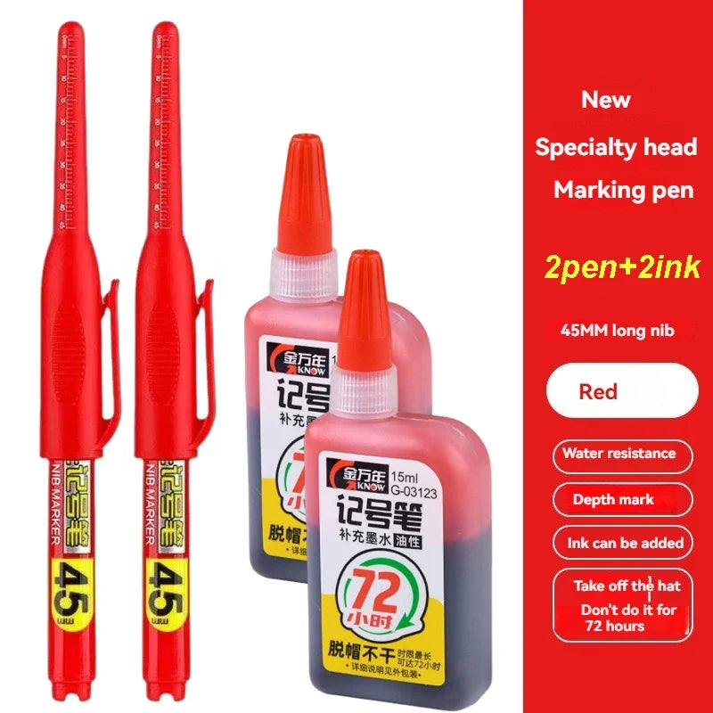 Waterproof Deep Hole Marker Pens – 45mm Long Nib