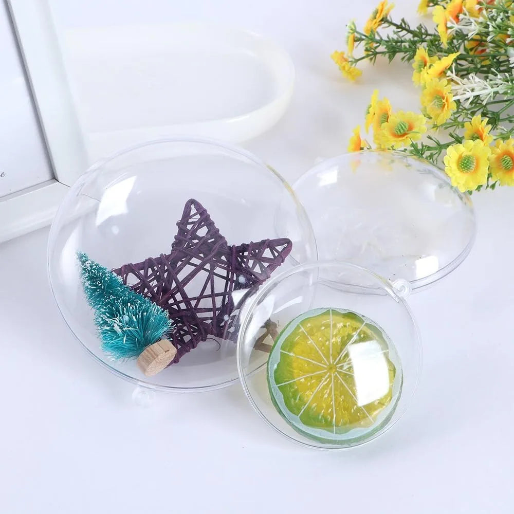 Transparent Fillable Christmas Balls – DIY Ornaments 10 Pack Christmas Ornaments Qme