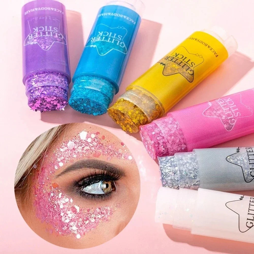 Sparkling Sequins Glitter Gel Stick – High-Gloss Pearl Shine Glitter Gel Stick Qme