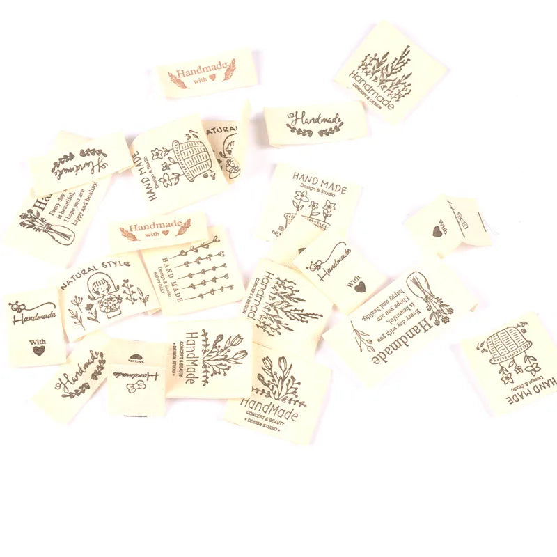 Vintage Handmade Fabric Labels – Soft Cloth DIY Sewing Tags Fabric Sewing Labels Qme