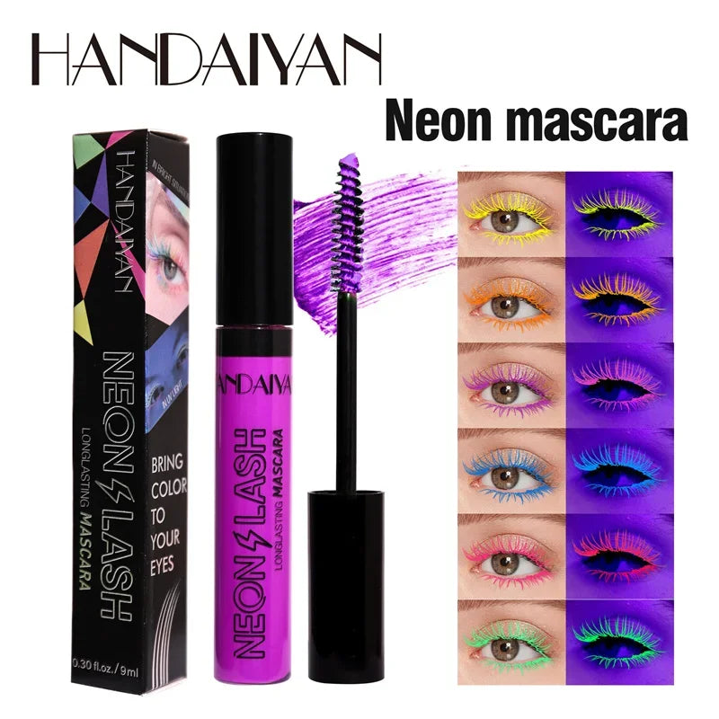 Neon Fluorescence Mascara – Waterproof, No Smudge, Fast Dry Colored Mascara Qme