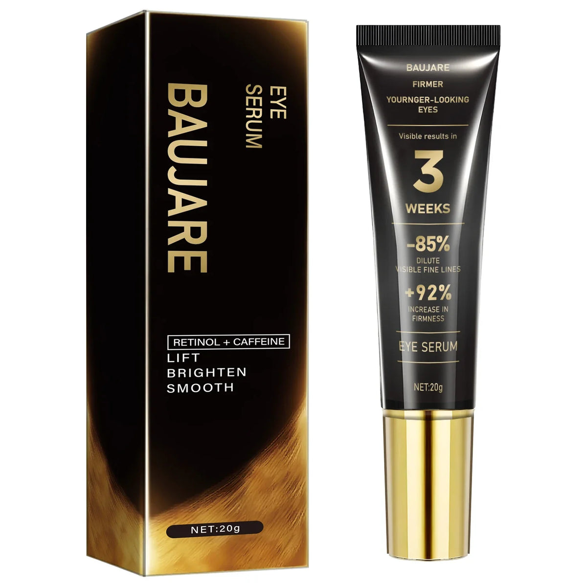 Retinol Caffeine Eye Serum – Lifts, Brightens & Smooths Eye Serum Qme black 20g