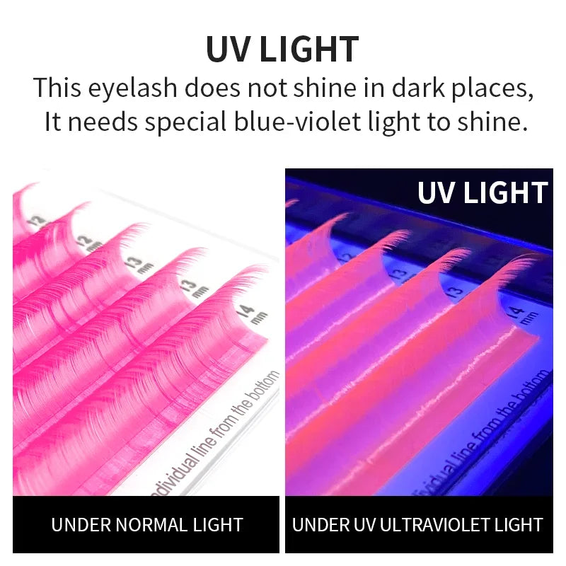 UV Crystal Colorful Individual False Lashes – 10 Colors Individual False Lashes Qme