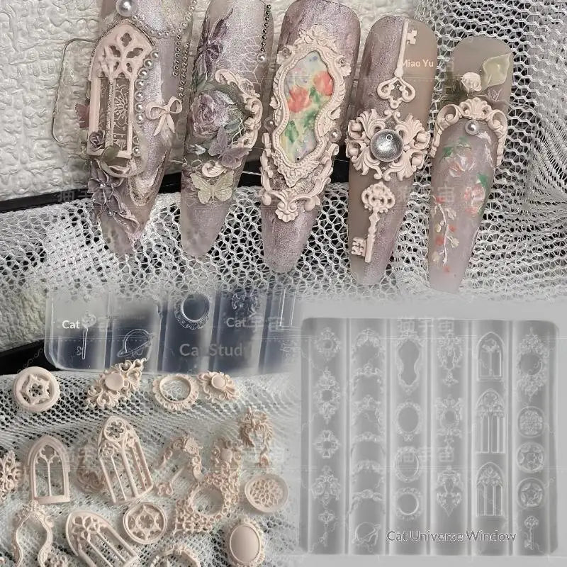 3D Silicone Nail Art Mold – European Retro Candlestick Nail Art Mold Qme