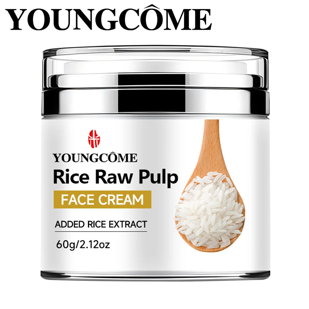 YOUNGCOME Rice Pulp Hydrating Moisturizer Cream 30g/60g Facial Moisturizer Cream Qst