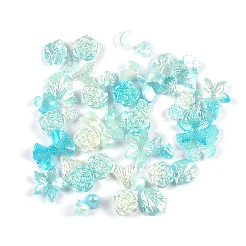 Flower Mermaid Mixed Resin Cabochons Flatback Embellishments Craft Embellishments Qme