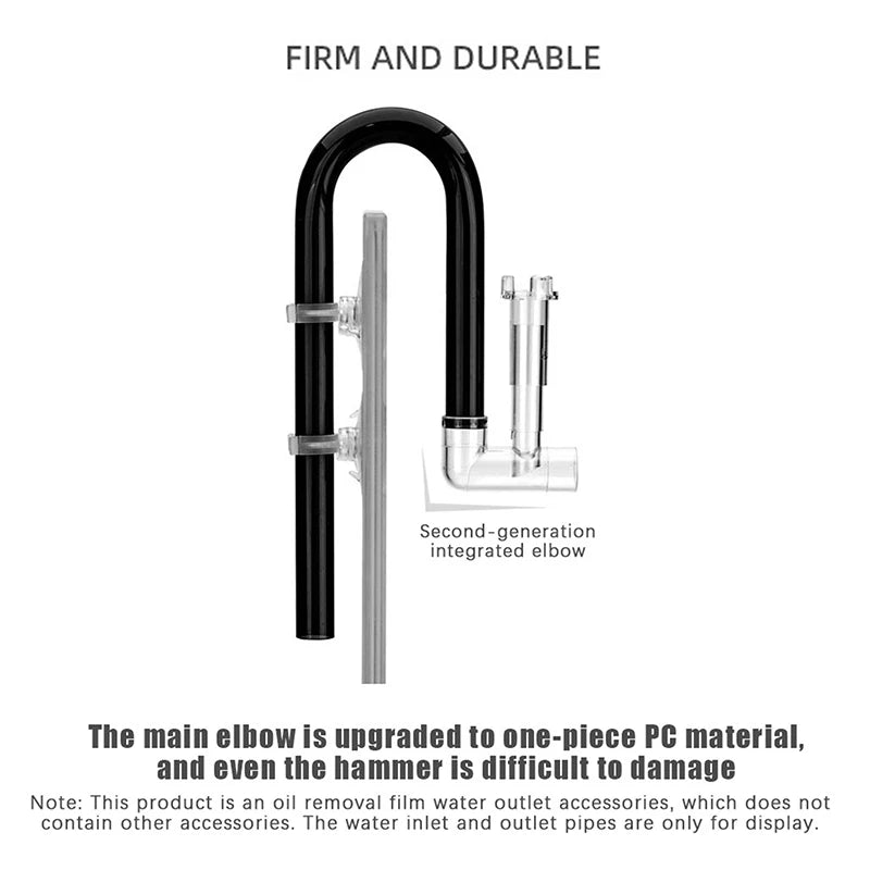 Aquarium Lily Pipe Outflow Skimmer – 12/16mm Transparent PC Aquarium Filter Skimmer Qst