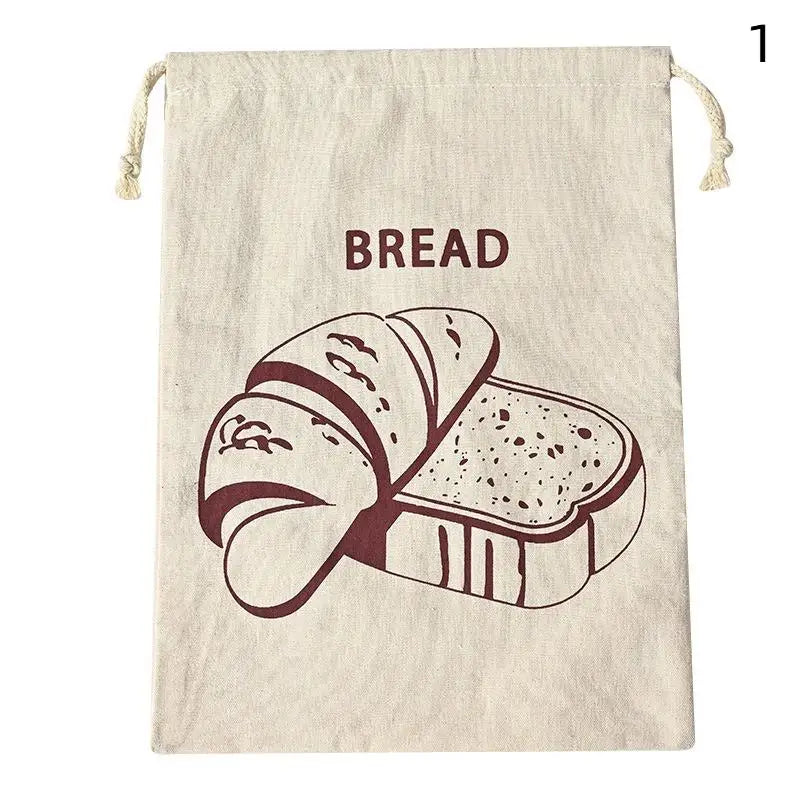 Reusable Linen Cotton Bread Bag Drawstring Baguette Storage Bread Storage Bag Qme 1