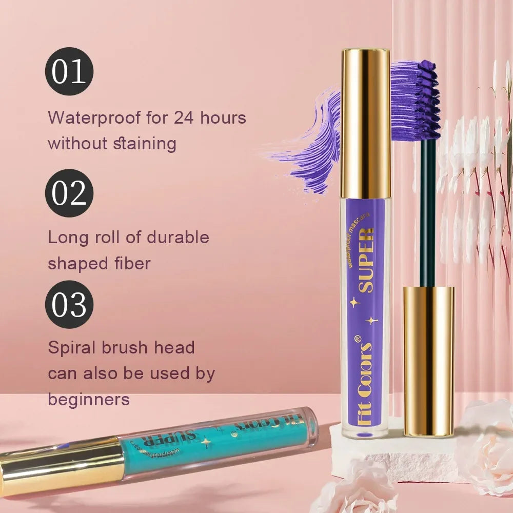6-Color Waterproof Mascara Set – Curling, Blue & Green Shades Colored Mascara Set Qme