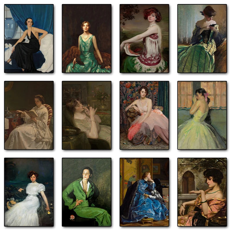 Vintage Noblewoman Portrait Canvas Wall Art Print | Home Decor Canvas Wall Art Qst