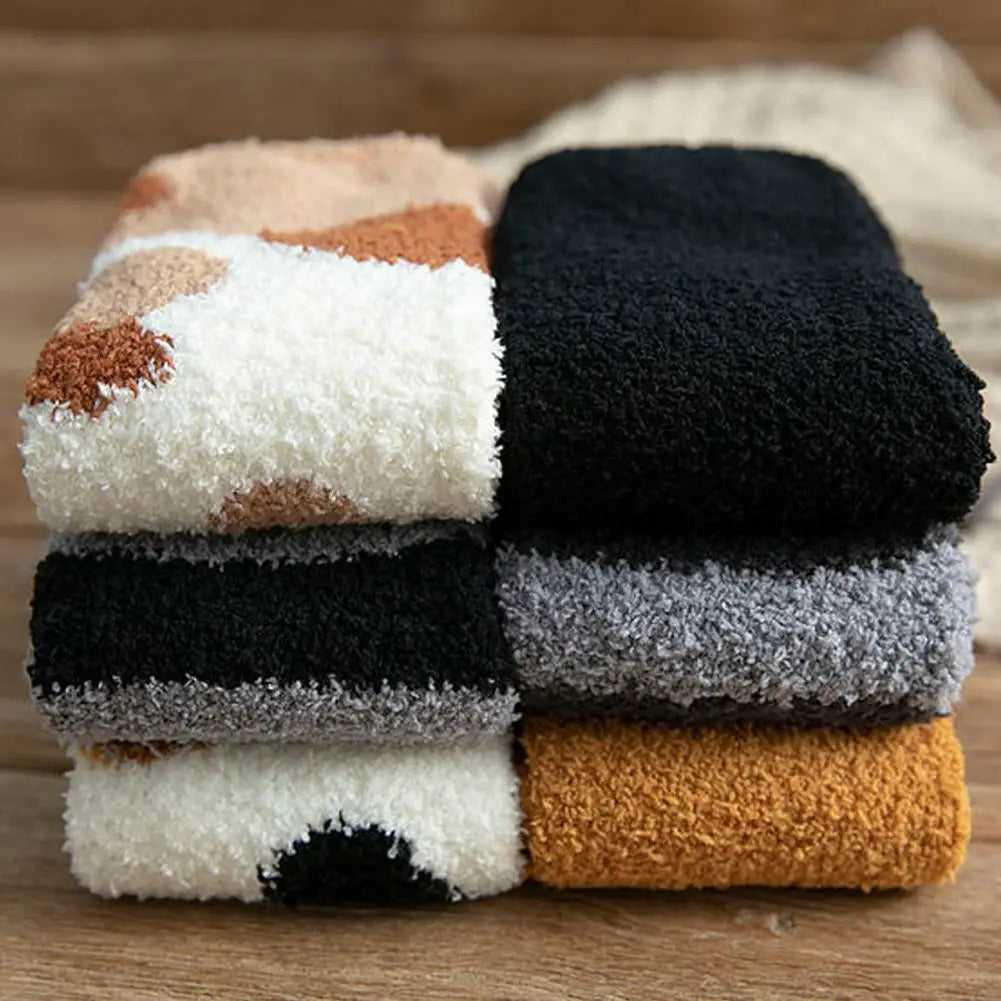 Women's Fluffy Cat Paw Socks – Cute Warm Winter Novelty Novelty Fluffy Socks Qme
