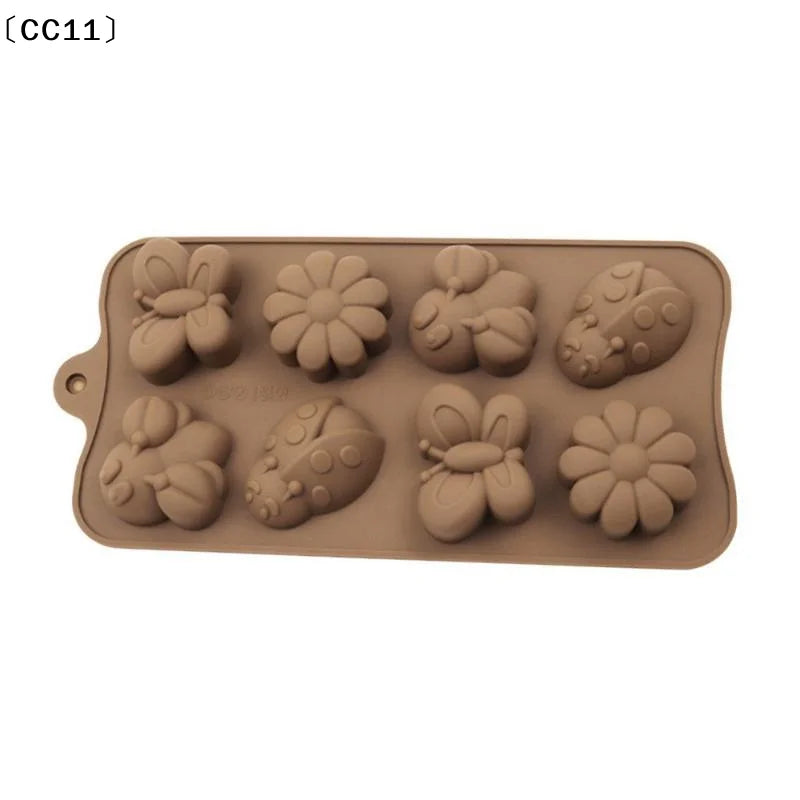 Silicone Flower Chocolate Mold – 8-Cavity Non-Stick Baking Mold Silicone Baking Mold Qme