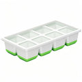 8-Grid Silicone Ice Cube Tray with Lid – Large Square Easy Release Silicone Ice Cube Tray Qme 1pcs green