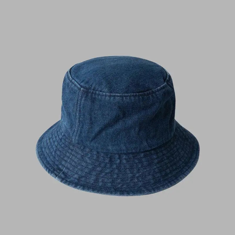Women's Washed Denim Bucket Hat – Wide Brim Fisherman Cap Bucket Hat Qst A3