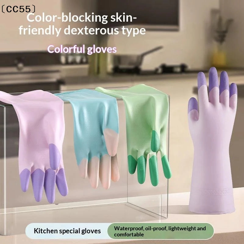 Silicone Dishwashing Gloves – Anti-Slip Long Reusable Kitchen Dishwashing Gloves Qst