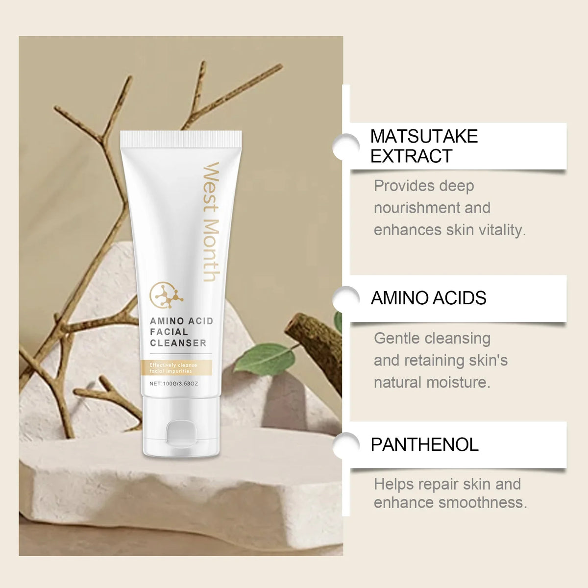 Amino Acid Facial Cleanser – Pore Purifying & Oil Control Facial Cleanser Qme