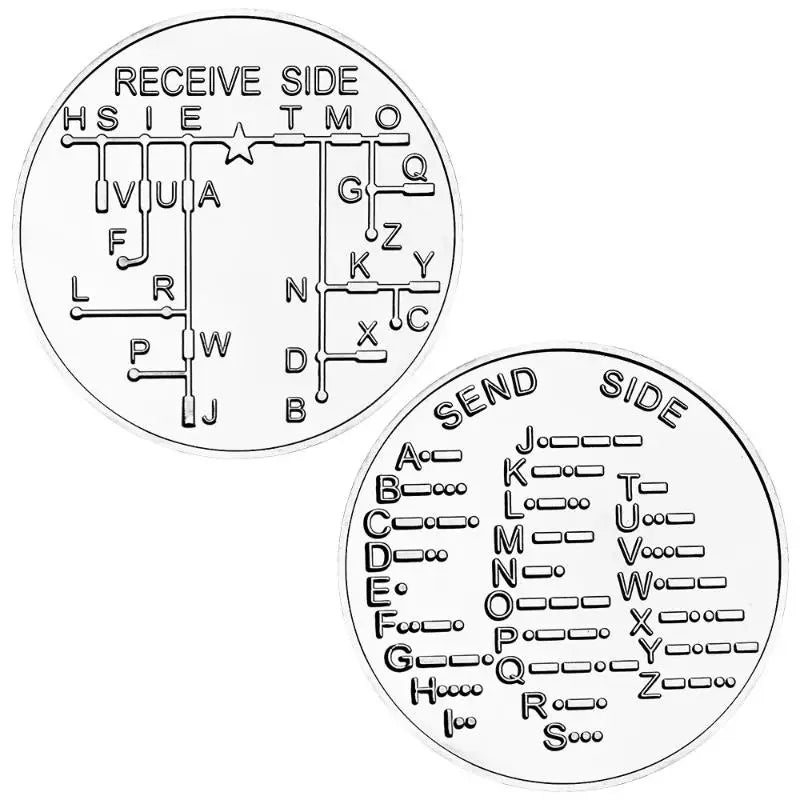 Morse Code Training Coin – Commemorative Badge for Radio Fans Morse Code Training Coin Qme A3