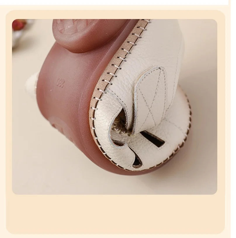Women's Vintage Roman Flat Sandals – Elegant PU Loafers Flat Sandal Loafers Qst