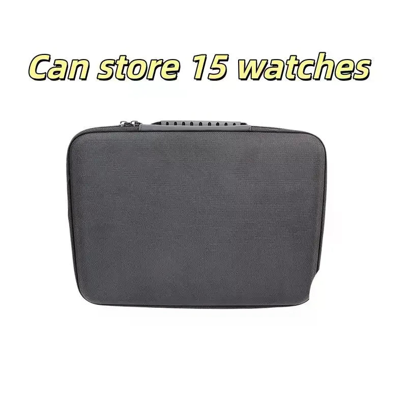 Hard-Shell 15-Slot Watch Storage Organizer Box | Leather Case Watch Storage Case Qme Default Title