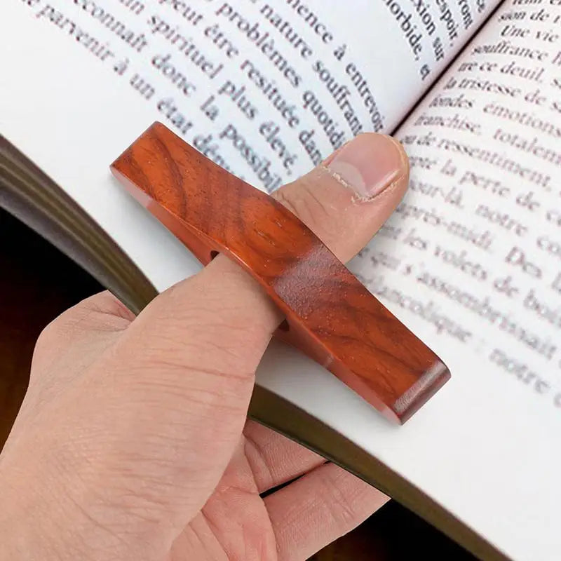Wooden Thumb Book Page Holder – Black Walnut Reading Aid Book Page Holder Qst