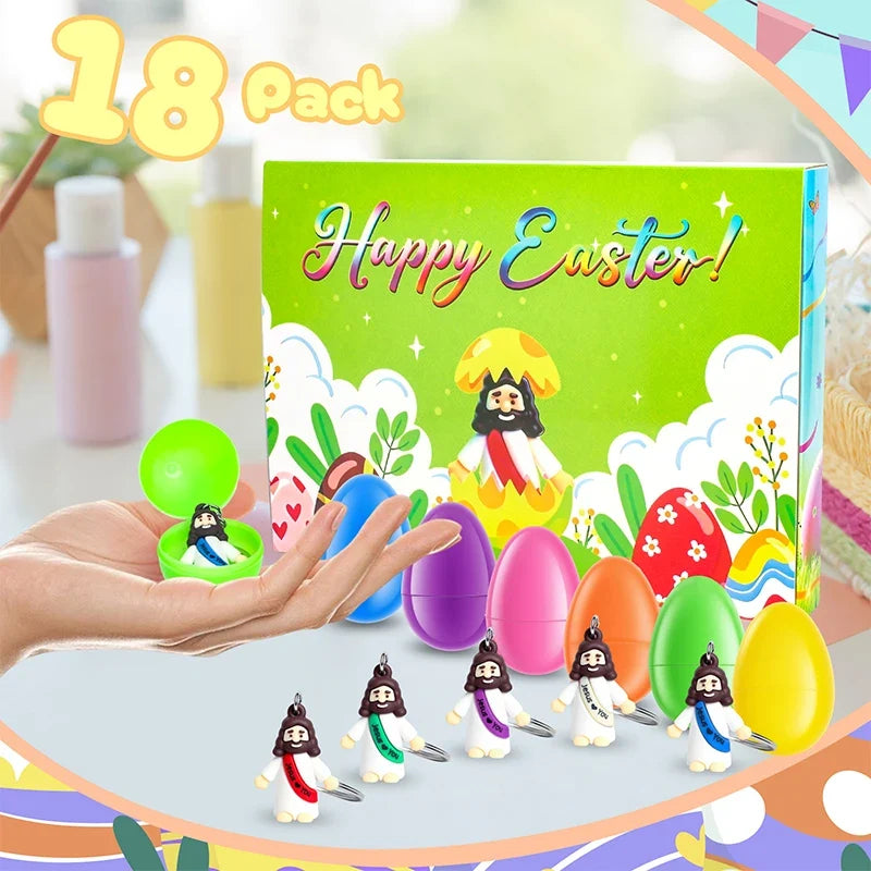 Jesus Mini Figurines Hide & Seek Sunday School Toy Set – 18 Pcs Mini Religious Figurines Qme