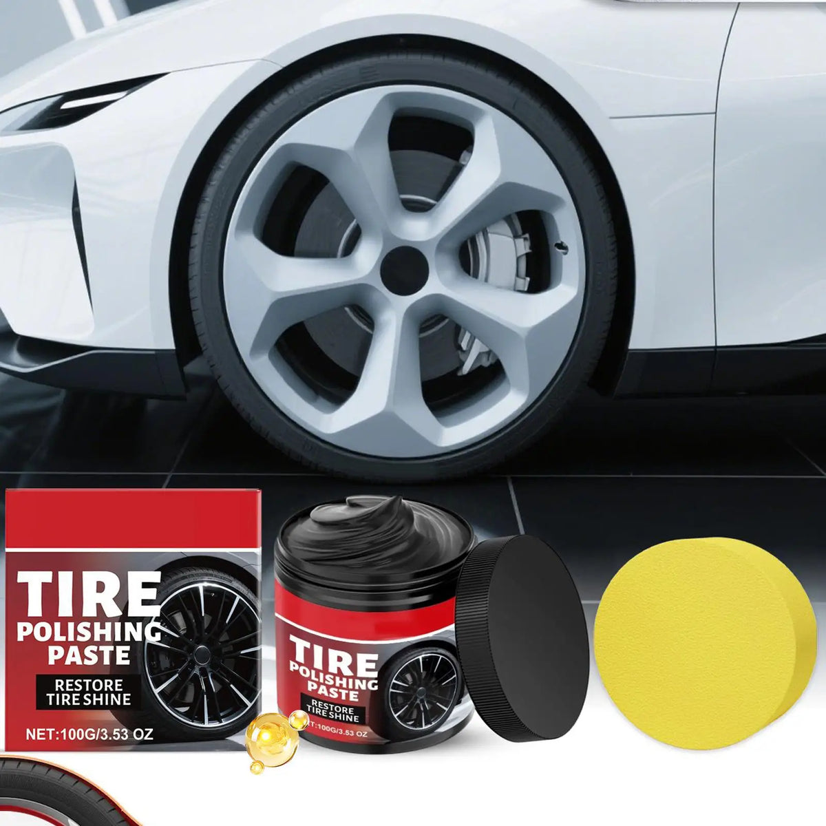 Tire Shine Paste – Tyre Dressing & Polish for Cars & Trucks Tire Shine Paste Qme