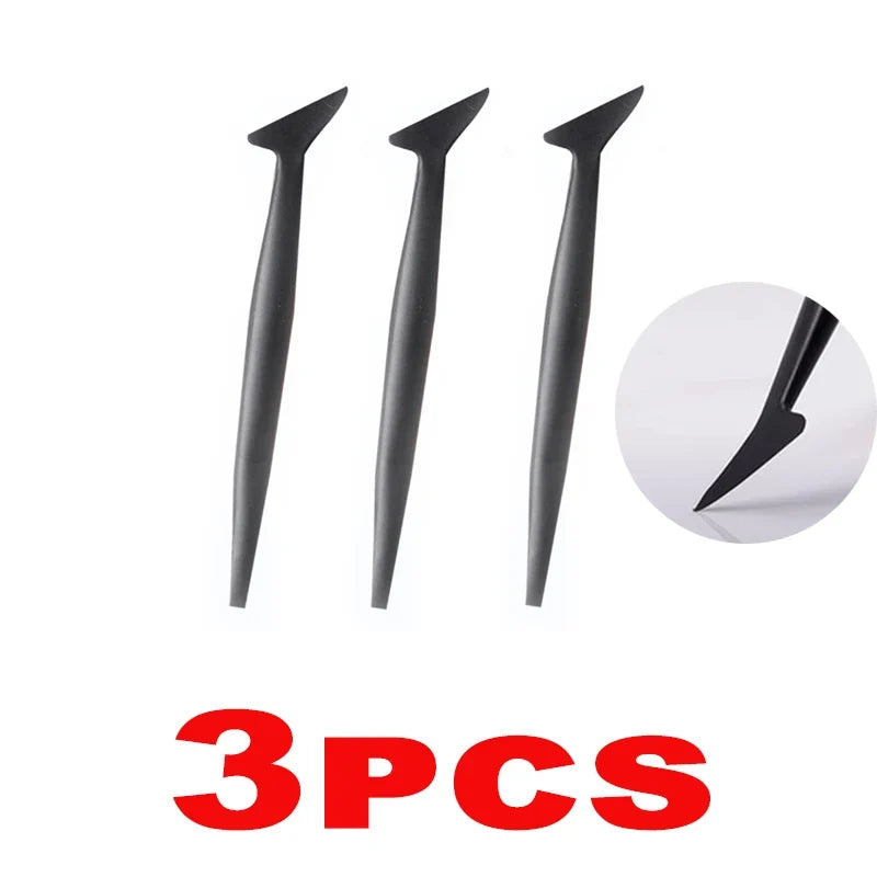 Car Micro Squeegee Set – Vinyl Wrap & Tint Slot Tool Auto Vinyl Wrap Tool Qme Black 3PCS