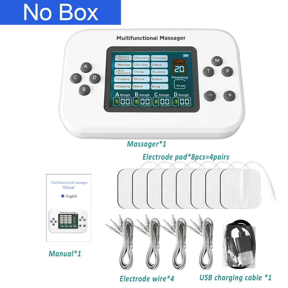 Raiuleko TENS EMS Massager – 4 Output, 30 Levels, 15 Modes TENS EMS Massager Qst No Box