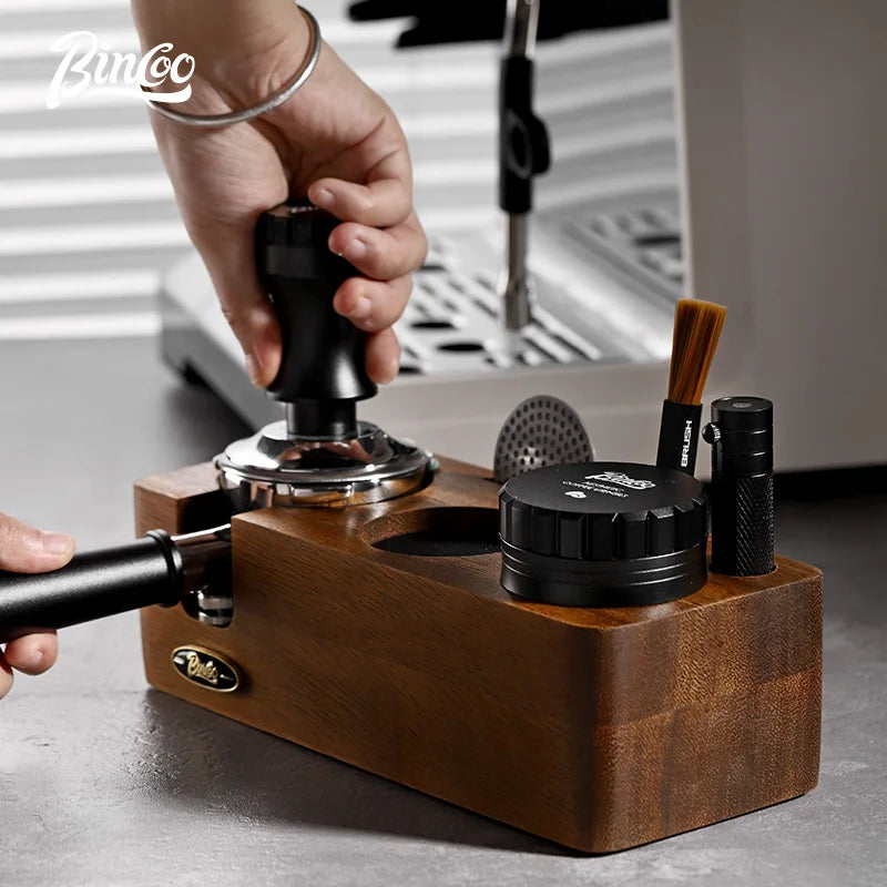 Bincoo Walnut Coffee Tamper & Distributor Set 51mm 58mm Espresso Tamper Set Qst