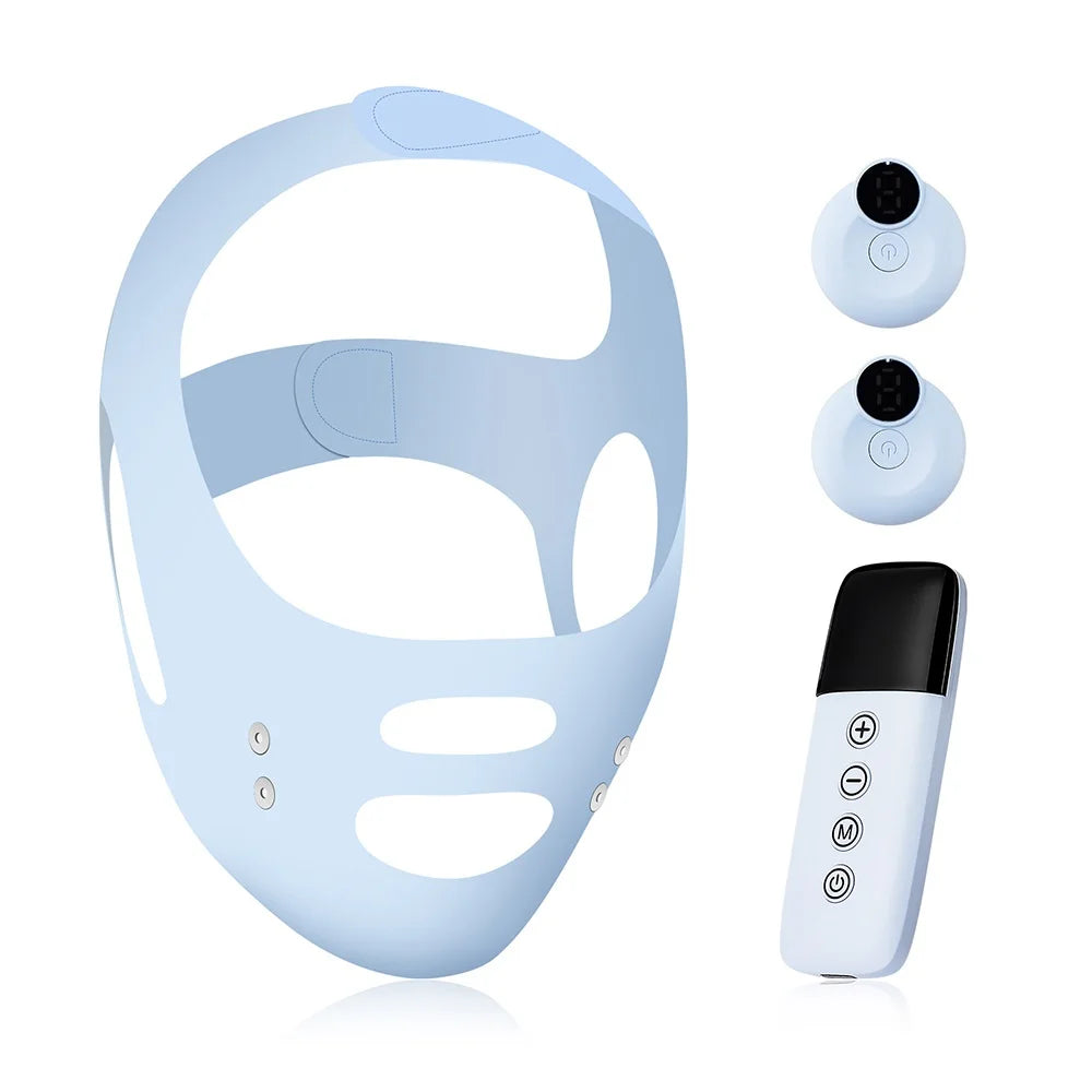 V Line Face Lifting Strap & Chin Slimming Massager Mask Face Lifting Mask Qst Blue