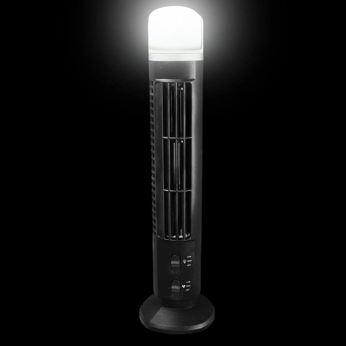 Portable Tower Fan 2-Speed USB Battery Powered with Nightlight Portable Tower Fan Qme