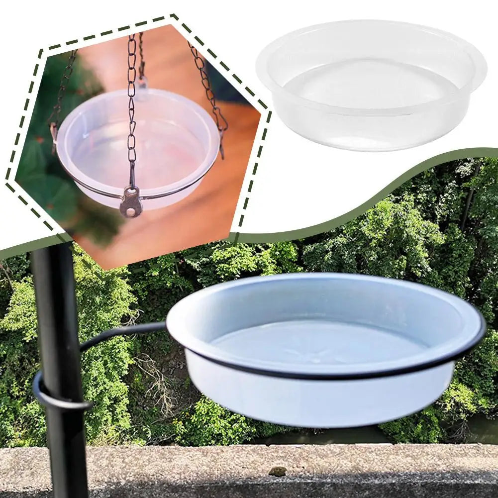 Transparent Circular Bird Feeder Bowl | White Plastic Bird Feeder Bowl Qme
