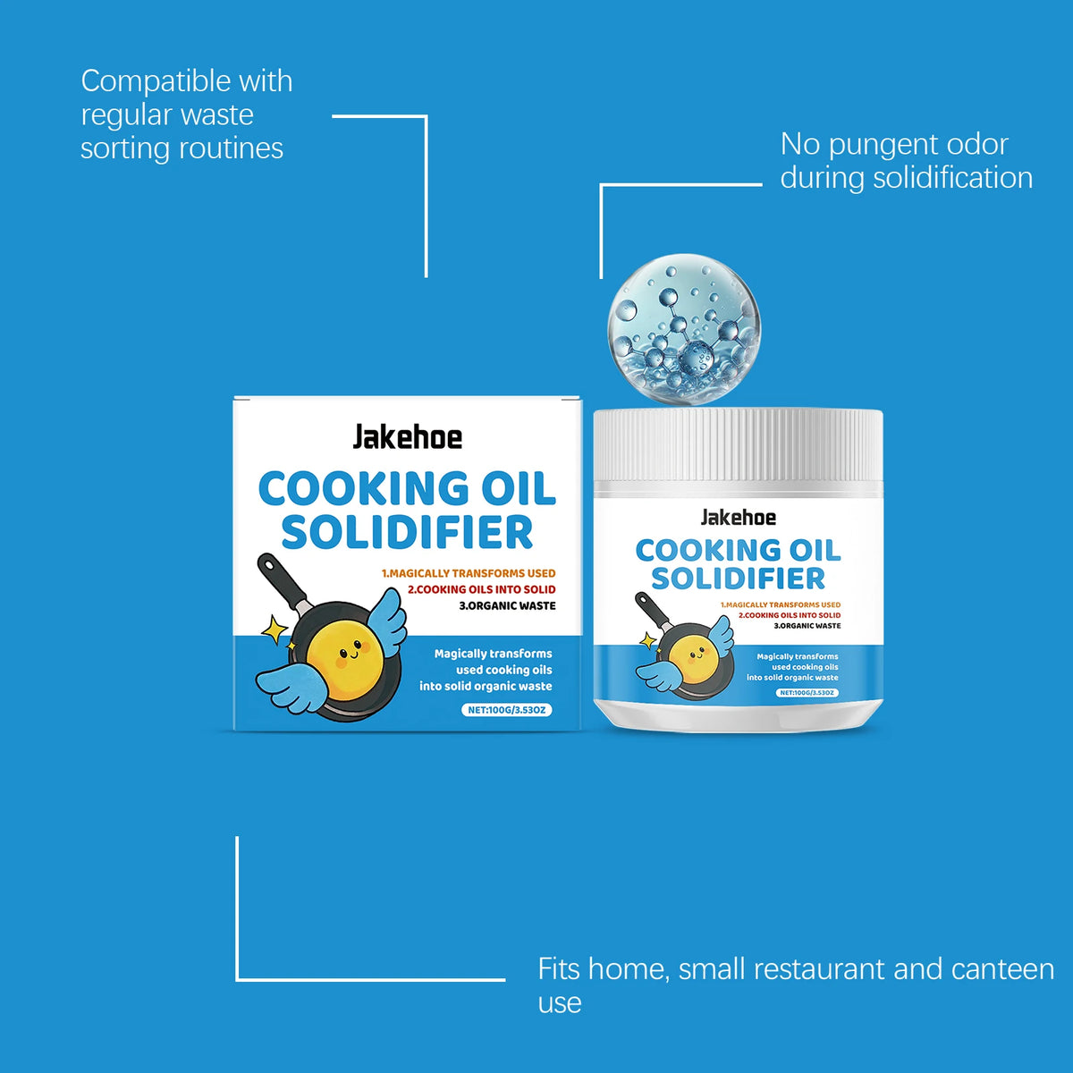 Kitchen Waste Oil Solidifier Powder – Eco-Friendly 100g Oil Solidifier Powder Qst