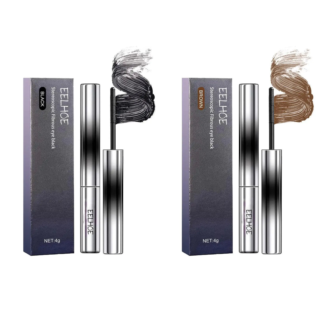 EELHOE Silk Fiber Mascara – Waterproof Lengthening Curling Lashes Fiber Mascara Qst