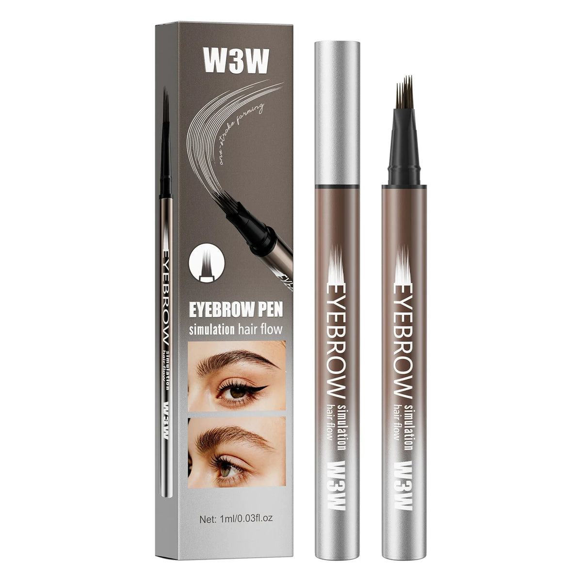 Qme Waterproof Liquid Eyebrow Pen – 5 Colors, Long-Lasting Liquid Eyebrow Pen Qme