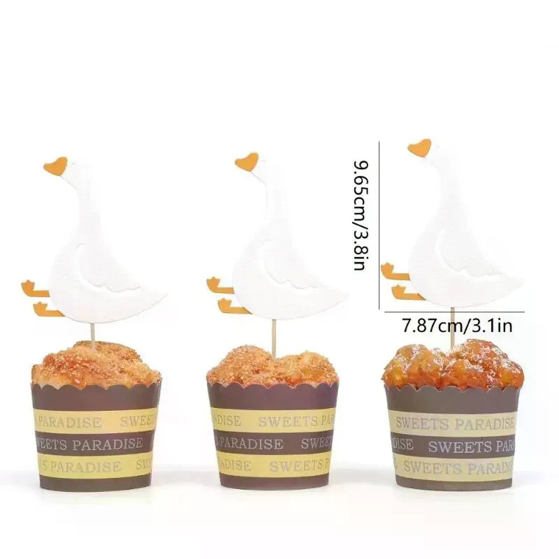 Silly Goose Birthday Cake Topper Insert Cards – 24 Pcs Cake Topper Set Qme