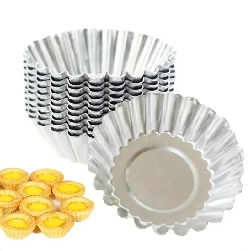 Reusable Aluminum Egg Tart Molds – Cookie, Pudding & Jelly Baking Mold Qme