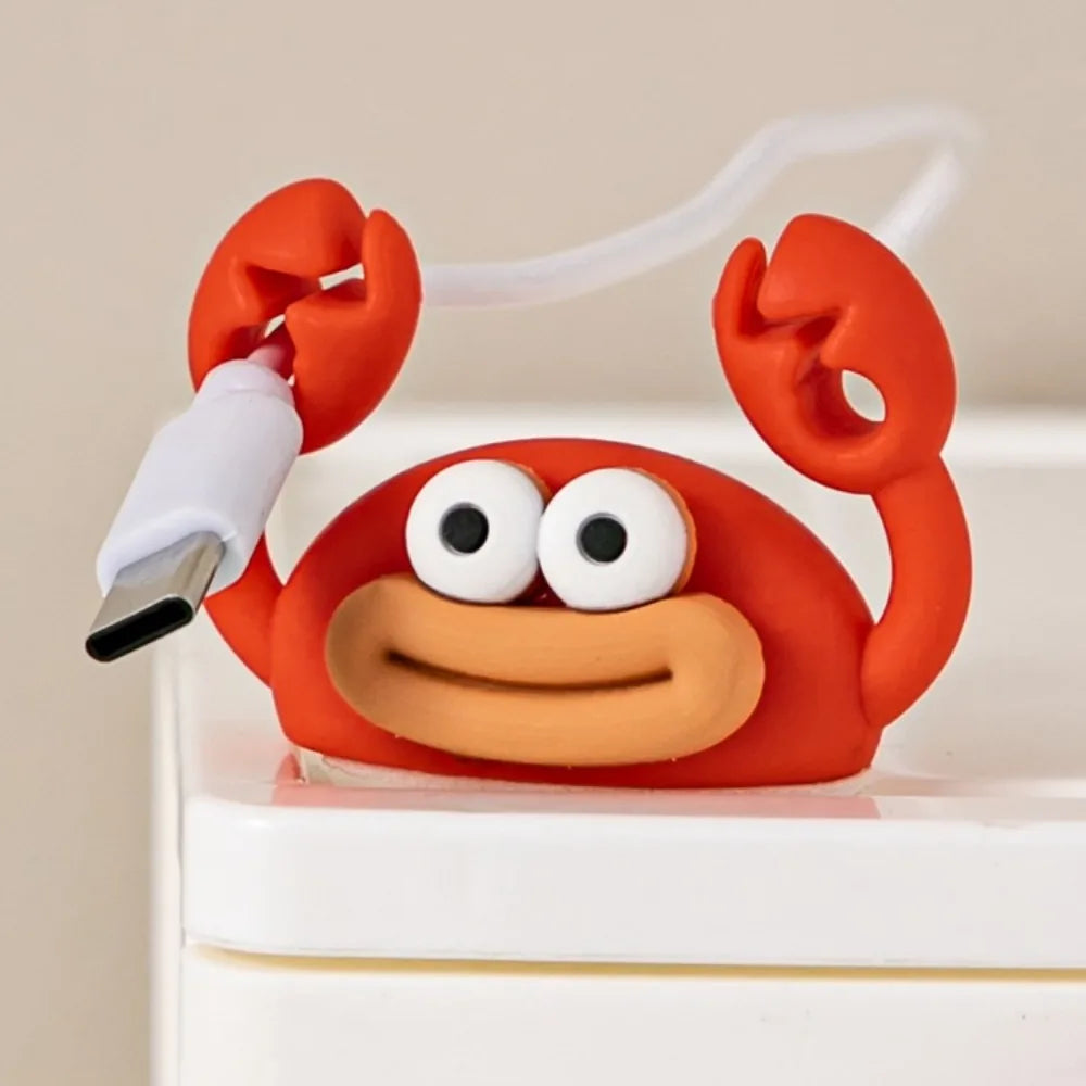Cute Crab Cable Holder – Self-Adhesive Silicone USB Organizer Cable Organizer Clip Qme